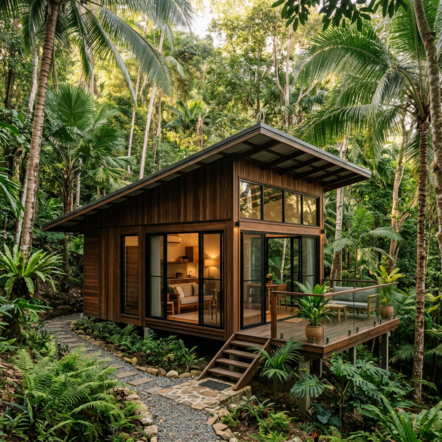Tropical wooden house designed by Atelier Nusa in Lombok