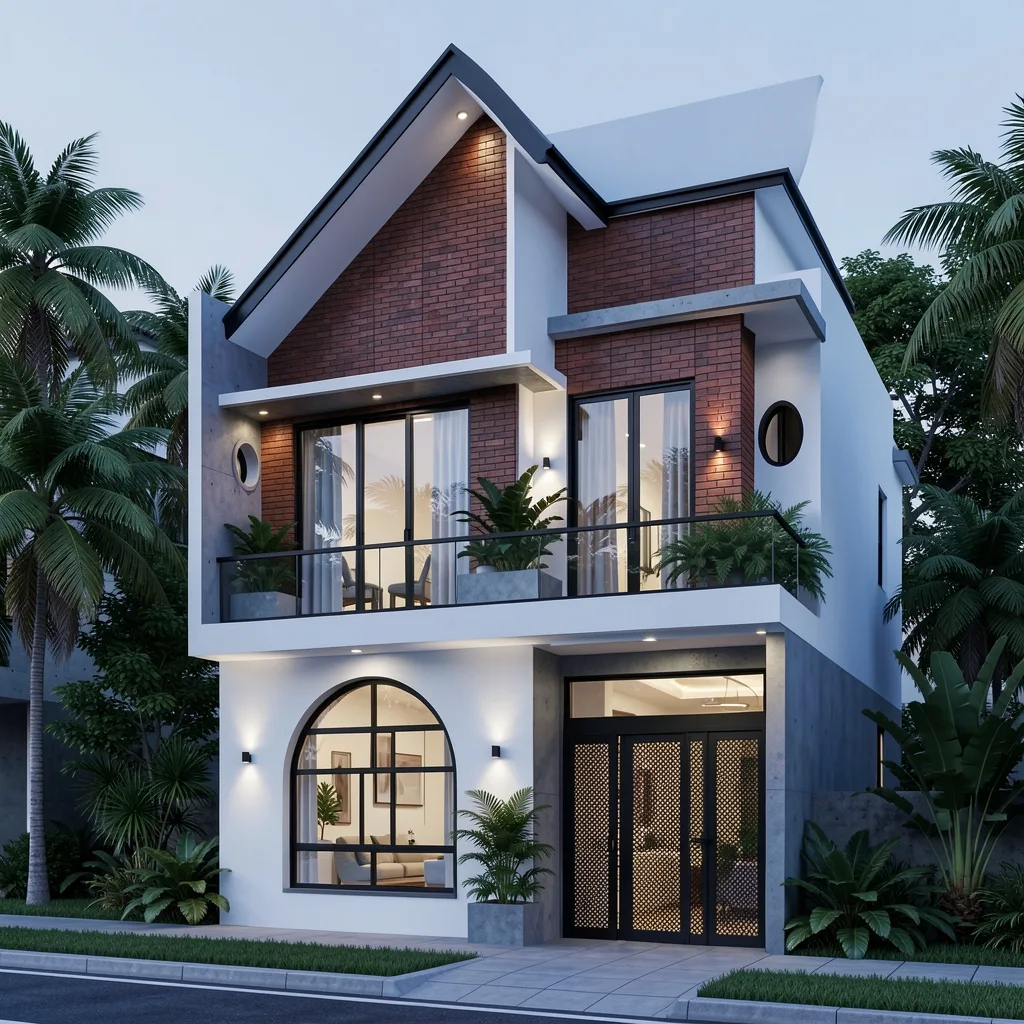 Brick and concrete residence concept study