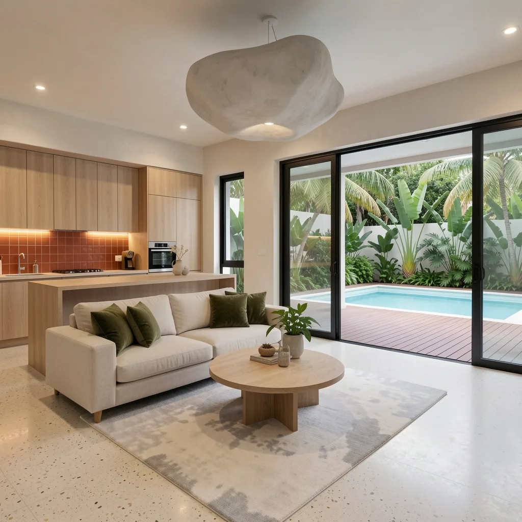 Interior and garden concept study for a tropical home